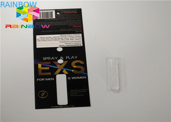 कस्टम स्लाइड ब्लिस्टर कार्ड पैकेजिंग स्प्रे होल पेपर के साथ पैकेजिंग पेपर कार्ड तह