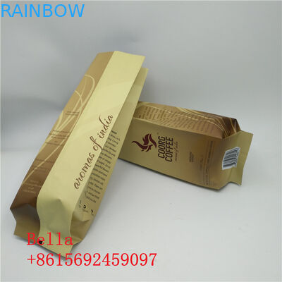 वाल्व के साथ मैट सरफेस स्टैंड जिपर पाउच साइड गसेट बैग कॉफी बीन्स पैकेजिंग