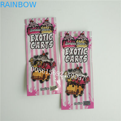 कस्टम पन्नी मुद्रित ज़िपलॉक बैग खिड़की के साथ 1 मिलीलीटर Vape पेन कारतूस पैकेजिंग