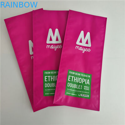 मैट फ़्लैट बॉटम कस्टम प्रिंटेड स्टैंड अप पाउच गुसेट एल्युमीनियम लैमिनेटेड एम कॉफ़ी बैग्स