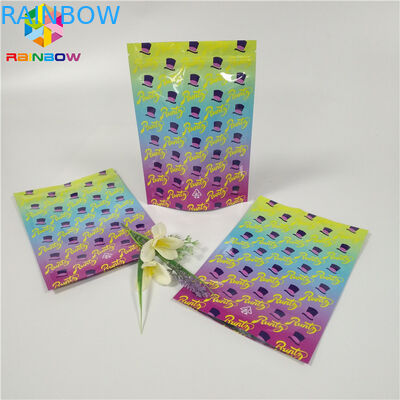 कूकीज प्रूफ़ रंट्ज़ बैग जिपलॉक स्टैंड अप पाउच चाइल्ड रेसिस्टेंट ग्रेव प्रिंटिंग