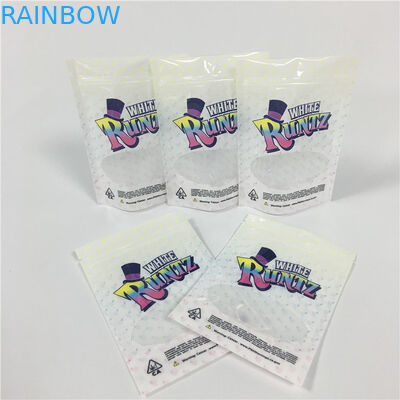 सफेद रूंटज गंध सबूत थैली खरपतवार बैग पैकेजिंग Mylar Doypack बैग खड़े हो जाओ