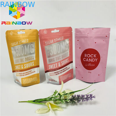 खाद्य ग्रेड प्लास्टिक पाउच पैकेजिंग टुकड़े टुकड़े में खड़े जिपर पाउच स्वनिर्धारित लोगो