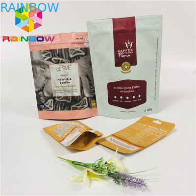 मैट चाय बैग पैकेजिंग जिपर / फाड़ पायदान के साथ एल्यूमीनियम पन्नी बैग ऊपर खड़े हो जाओ