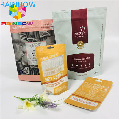 मैट चाय बैग पैकेजिंग जिपर / फाड़ पायदान के साथ एल्यूमीनियम पन्नी बैग ऊपर खड़े हो जाओ