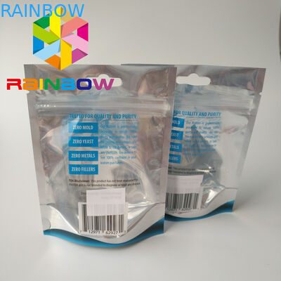 कस्टम मुद्रित पन्नी बैग पैकेजिंग, फार्मास्युटिकल क्रैटन के लिए जिप लॉक पाउच खड़े हो जाओ