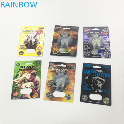 प्लास्टिक कवर के साथ कार्ट्रिज पेपर ब्लिस्टर कार्ड पैकेजिंग गोल्ड राइनो कंटेनर बुलेट