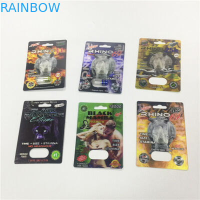 प्लास्टिक कवर के साथ कार्ट्रिज पेपर ब्लिस्टर कार्ड पैकेजिंग गोल्ड राइनो कंटेनर बुलेट