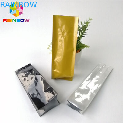 रेज़िजेबल एल्युमिनियम फ़ॉइल स्टैंड अप पाउच 12 ऑज़ 16 ओज़ साइड गूस रोस्ट कॉफ़ी टी बैग