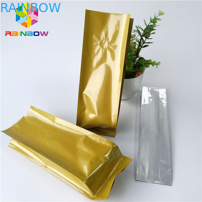 रेज़िजेबल एल्युमिनियम फ़ॉइल स्टैंड अप पाउच 12 ऑज़ 16 ओज़ साइड गूस रोस्ट कॉफ़ी टी बैग