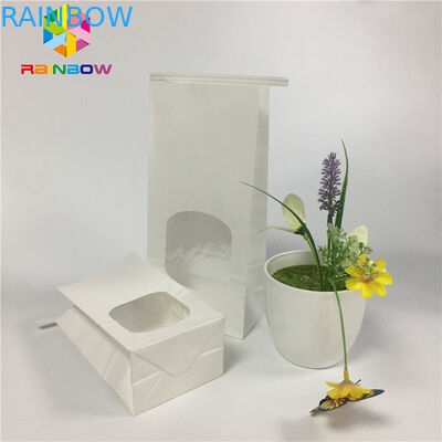 टिन टाई के साथ ग्रीस प्रूफ स्नैक बैग पैकेजिंग प्लेन व्हाइट पेपर क्लियर विंडो बैग