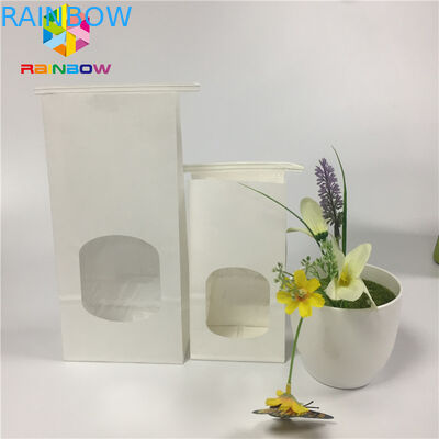 टिन टाई के साथ ग्रीस प्रूफ स्नैक बैग पैकेजिंग प्लेन व्हाइट पेपर क्लियर विंडो बैग