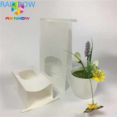 टिन टाई के साथ ग्रीस प्रूफ स्नैक बैग पैकेजिंग प्लेन व्हाइट पेपर क्लियर विंडो बैग