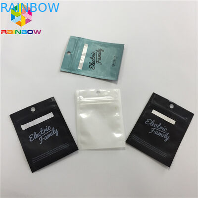 स्पष्ट सामने प्लास्टिक Mylar Ziplock USB केबल के लिए तीन साइड सील पाउच खड़े हो जाओ