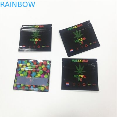 टुकड़े टुकड़े में सामग्री प्लास्टिक पाउच पैकेजिंग सीबीडी गमी कैंडी बैग कस्टम मुद्रित