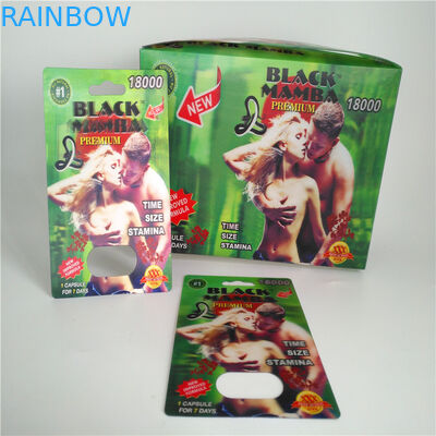 स्लाइड ब्लिस्टर पैक पैकेजिंग सम्मिलित कार्ड पुरुष संवर्धन गोलियां 3 डी कार्ड पैकेजिंग बैग