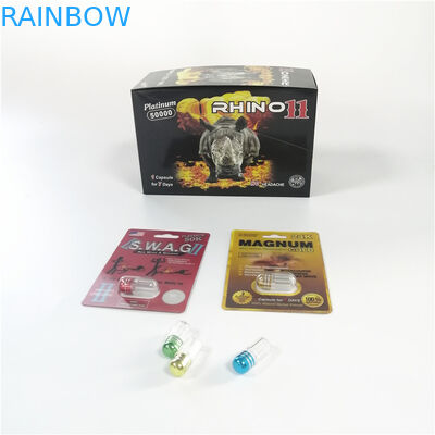 ब्लैक पैंथर ब्लिस्टर पैकेजिंग पिल पेपर बॉक्स 3 डी इफेक्ट सेक्स पिल राइनो 69 9000