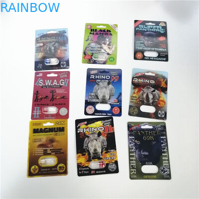 प्रीमिज़न कार्ड 3 डी कार्ड्स कैप्सूल ब्लिस्टर पैकेजिंग फॉर मेल एनहांसमेंट पिल्स