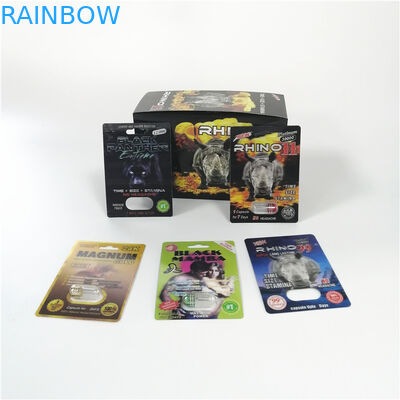 प्रदर्शन बॉक्स के साथ यौन प्रदर्शन संवर्धन गोली ब्लिस्टर पैक पैकेजिंग कार्ड