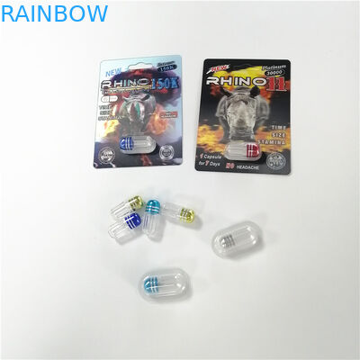 लेपित कागज ब्लिस्टर कार्ड पैकेजिंग कस्टम मुद्रित 3 डी प्रभाव राइनो 69 गोली कैप्सूल पैक