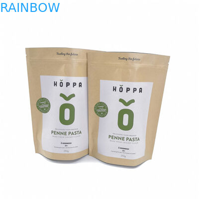 ईको फ्रेंडली क्राफ्ट पेपर बैग पैकेजिंग फूड स्टैंड अप जिपरफोर ब्रेड / कैंडी / फ्रूट्स