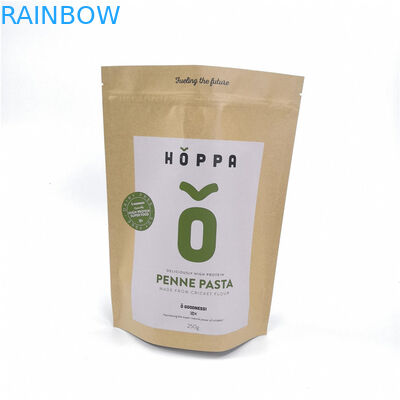 ईको फ्रेंडली क्राफ्ट पेपर बैग पैकेजिंग फूड स्टैंड अप जिपरफोर ब्रेड / कैंडी / फ्रूट्स