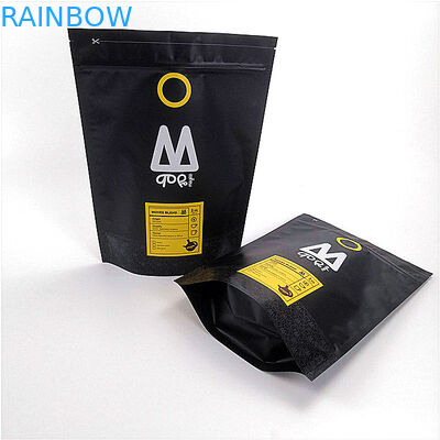 जिपर पाउच बैग कस्टम प्रिंटेड टुकड़े टुकड़े में मैट काले रंग के लिए रेसेलेबल स्टैंड अप