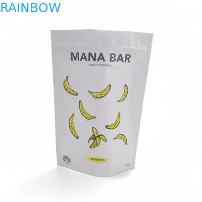 सफेद मैट जिपर के साथ स्वनिर्धारित खाद्य सुरक्षित ग्रेड के थैली बैग खड़े हो जाओ