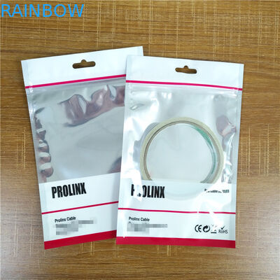ज़िपलॉक USB केबल प्लास्टिक पाउच पैकेजिंग Resealable मोबाइल फोन के मामले बैग संभाल के साथ