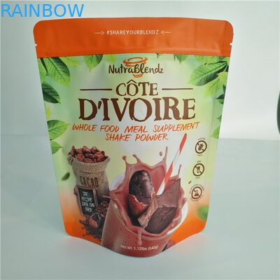 जिपलॉक के साथ हीट सील प्लास्टिक पाउच पैकेजिंग भुना हुआ कॉफी बीन पाउडर बैग