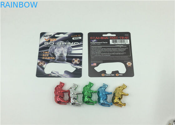 3 डी होलोग्राम प्रभाव गोली ब्लिस्टर कार्ड पैकेजिंग राइनो 69 कंटेनर बुलेट टिकाऊ