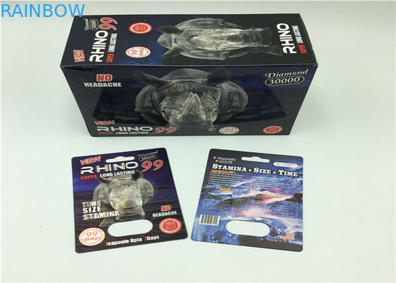 पुरुष पाउडर यौन संवर्धन गोली के लिए राइनो पाउडर कैप्सूल ब्लिस्टर कार्ड पैकेजिंग