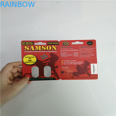 गोल्ड कैप्सूल बोतल के लिए मादा बढ़ाने वाला ब्लिस्टर कार्ड पैकेजिंग मम्बा बुरो 30000