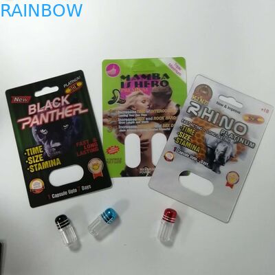 यौन संवर्धन गोलियां ब्लिस्टर कार्ड पैकेजिंग राइनो 69 नमी सबूत पुनर्नवीनीकरण