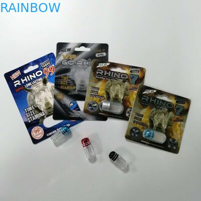 पाउफुल मेन सेक्स पावर मेडिसिन ब्लिस्टर कार्ड पैकेजिंग यौन संवर्धन राइनो 69 पिल्स पैक