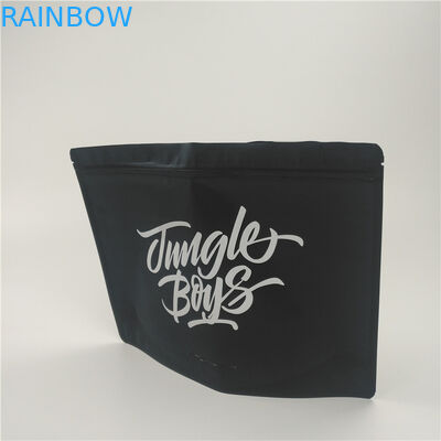 मैट ब्लैक मायलर एल्युमिनियम फॉयल स्टैंड अप पाउच मेडिकल टोबैको लीफ पैकेजिंग