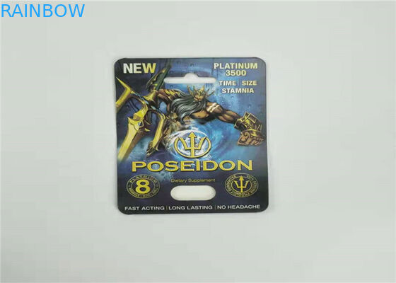 इको फ्रेंडली ब्लिस्टर कार्ड पैकेजिंग राइनो 7 पेपर कार्ड डिस्प्ले बॉक्स फॉर पुरुष एनहेंसर कैप्सूल