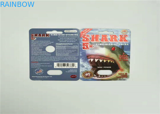 इको फ्रेंडली ब्लिस्टर कार्ड पैकेजिंग राइनो 7 पेपर कार्ड डिस्प्ले बॉक्स फॉर पुरुष एनहेंसर कैप्सूल