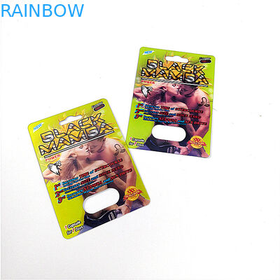 Faddish स्लाइड प्लास्टिक ब्लिस्टर पैकेजिंग ब्लैक मेम्सा 3 डी कार्ड प्लास्टिक कवर फॉर सेक्स पिल्स