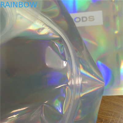 कपड़े अंडरवीयर पैकेजिंग जिपर पाउच बैग इंद्रधनुषी ग्लिटर होलोग्राफिक जिपलॉक स्टैंड
