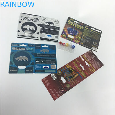 प्लेटिनम 10K सेक्स पिल कैप्सूल ब्लिस्टर कार्ड पैकेजिंग बॉक्स उत्कीर्णन क्राफ्ट अनुकूलित