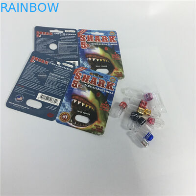 राइनो पुरुष संवर्धन गोली कैप्सूल पैकेजिंग बक्से ब्लिस्टर शार्क पेपर कार्ड