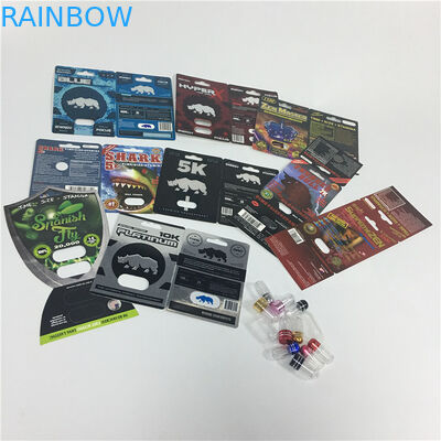 रेशम मुद्रण ब्लिस्टर कार्ड पैकेजिंग पुरुष संवर्धन दवा राइनो सेक्स गोलियां कस्टम लोगो