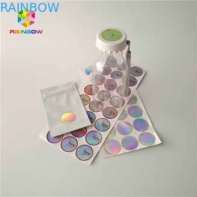 बोतल / जार सिकुड़ आस्तीन लेबल गोल 3 डी लेजर होलोग्राफिक होलोग्राम स्टीकर