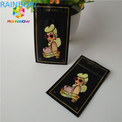 Resealable कस्टम जिपलॉक बैग 1G Mylar पाउच गंध प्रूफ सीबीडी गांजा खरपतवार पैकेजिंग