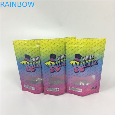 CYMK रंग कस्टम मुद्रित ज़िपलॉक बैग खरपतवार रंट्ज़ पंच पैकेज के लिए खरपतवार