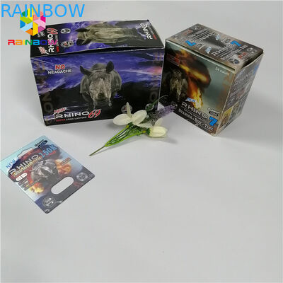 पुरुष वृद्धि सेक्स गोलियां ब्लिस्टर कार्ड पैकेजिंग राइनो 69 कैप्सूल प्लास्टिक 3 डी कार्ड बॉक्स