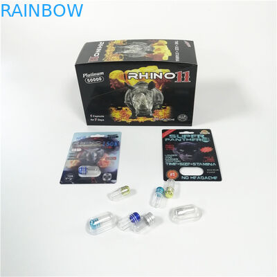 लोगो स्वनिर्धारित सेक्स गोलियां ब्लिस्टर पैकेजिंग राइनो ब्लैक पैंथर पुरुष संवर्धन कैप्सूल पैकेज