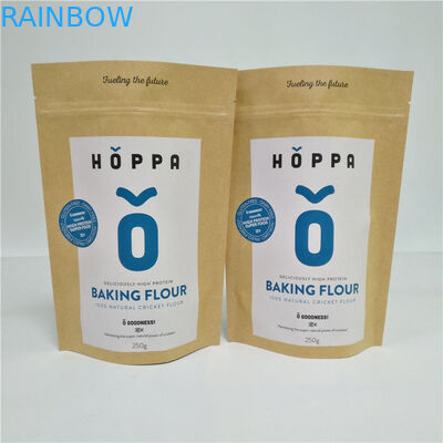 चाय के सूखे भोजन मेवे के मसाले के पैकेज के लिए प्राकृतिक ब्राउन अनुकूलित पेपर बैग थैली