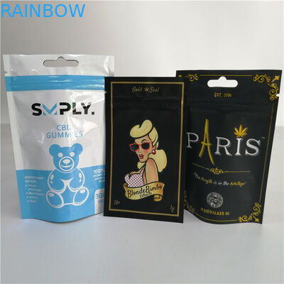 ग्रैव्योर प्रिंटिंग स्टैंड अप बैग स्मेल प्रूफ शेरबिनिस बैको गेलैटो वीड लीफ के लिए